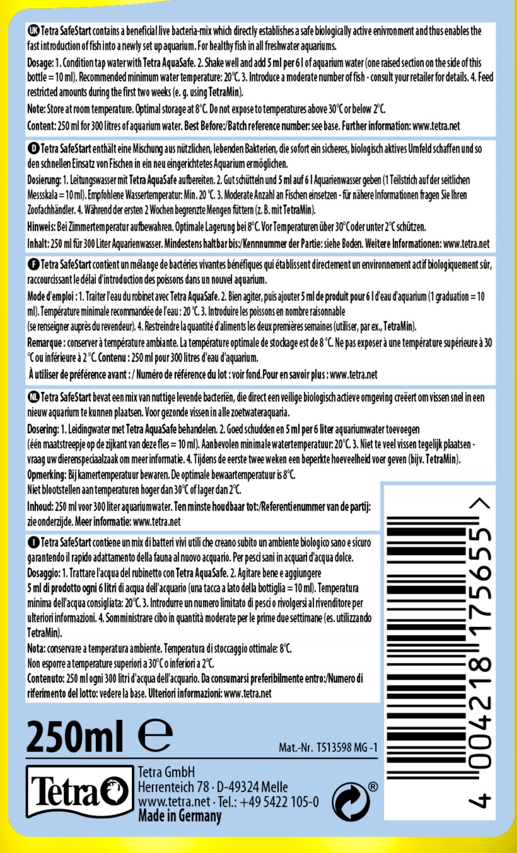 Tetra Safe Start Bacteria