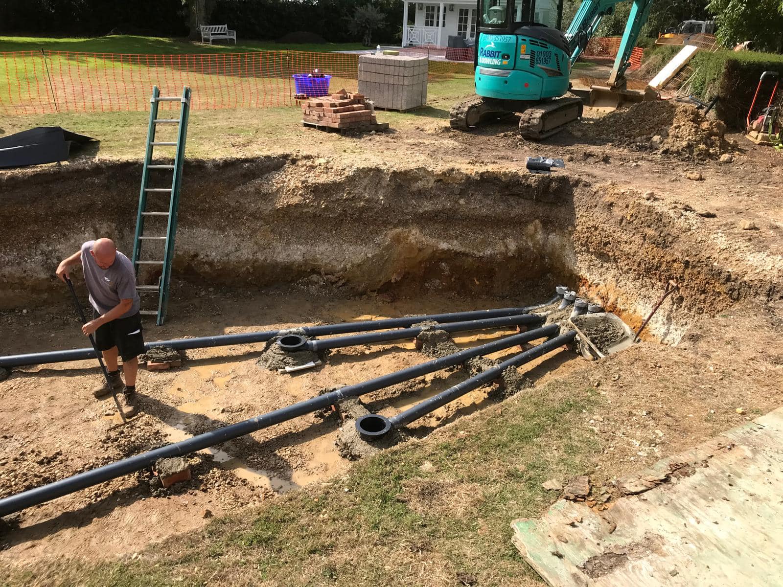Ground level pond - waterfall feature
