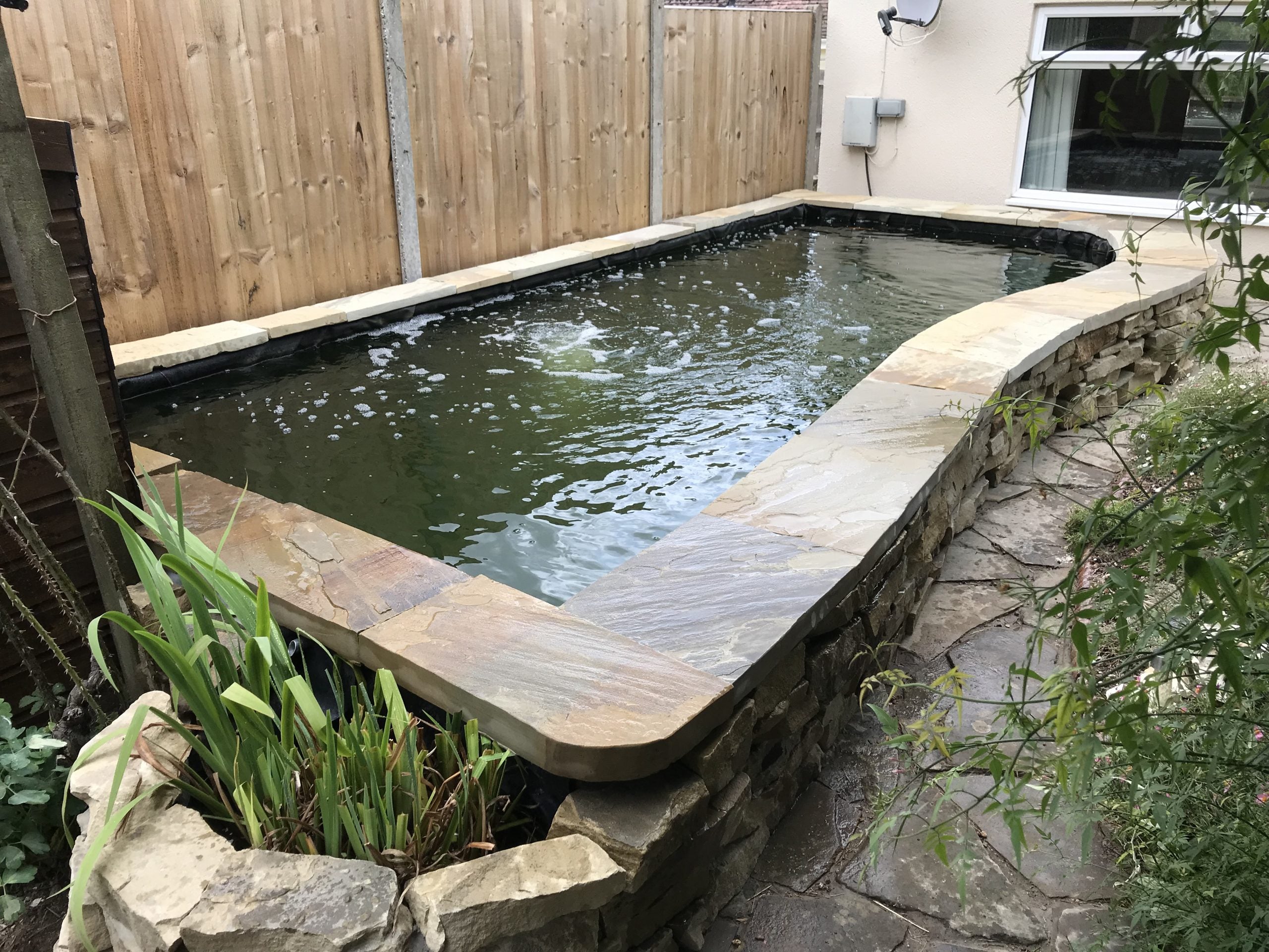 Beautiful raised koi pond - completed build