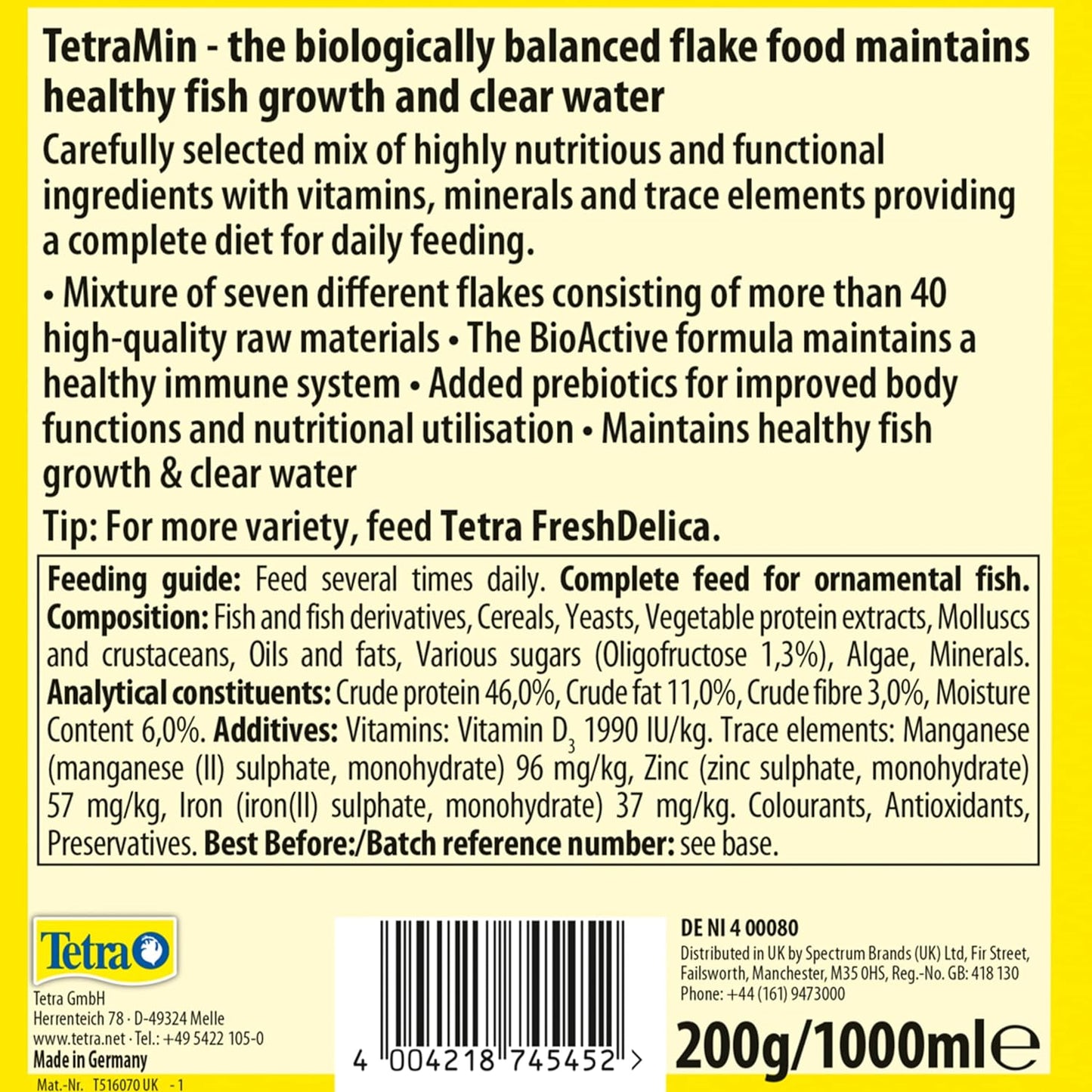 Tetra TetraMin Flakes